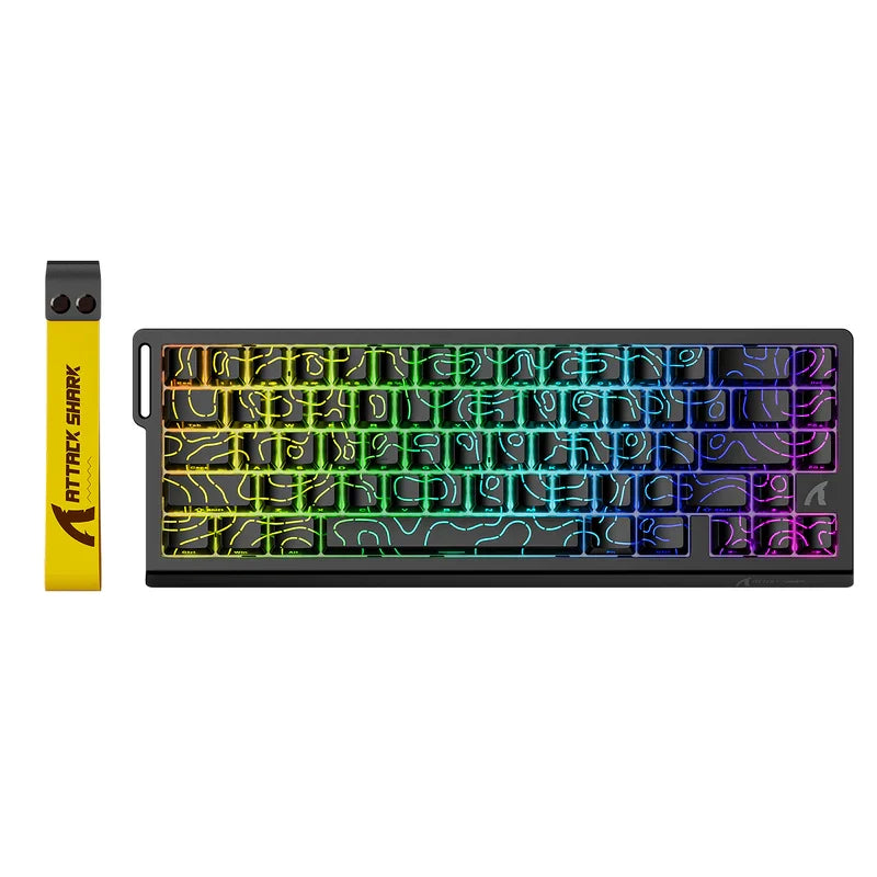 Attack Shark X68 HE RGB Magnetic Switch Keyboard - Black Contours (Pattern Shines Through Keycaps)