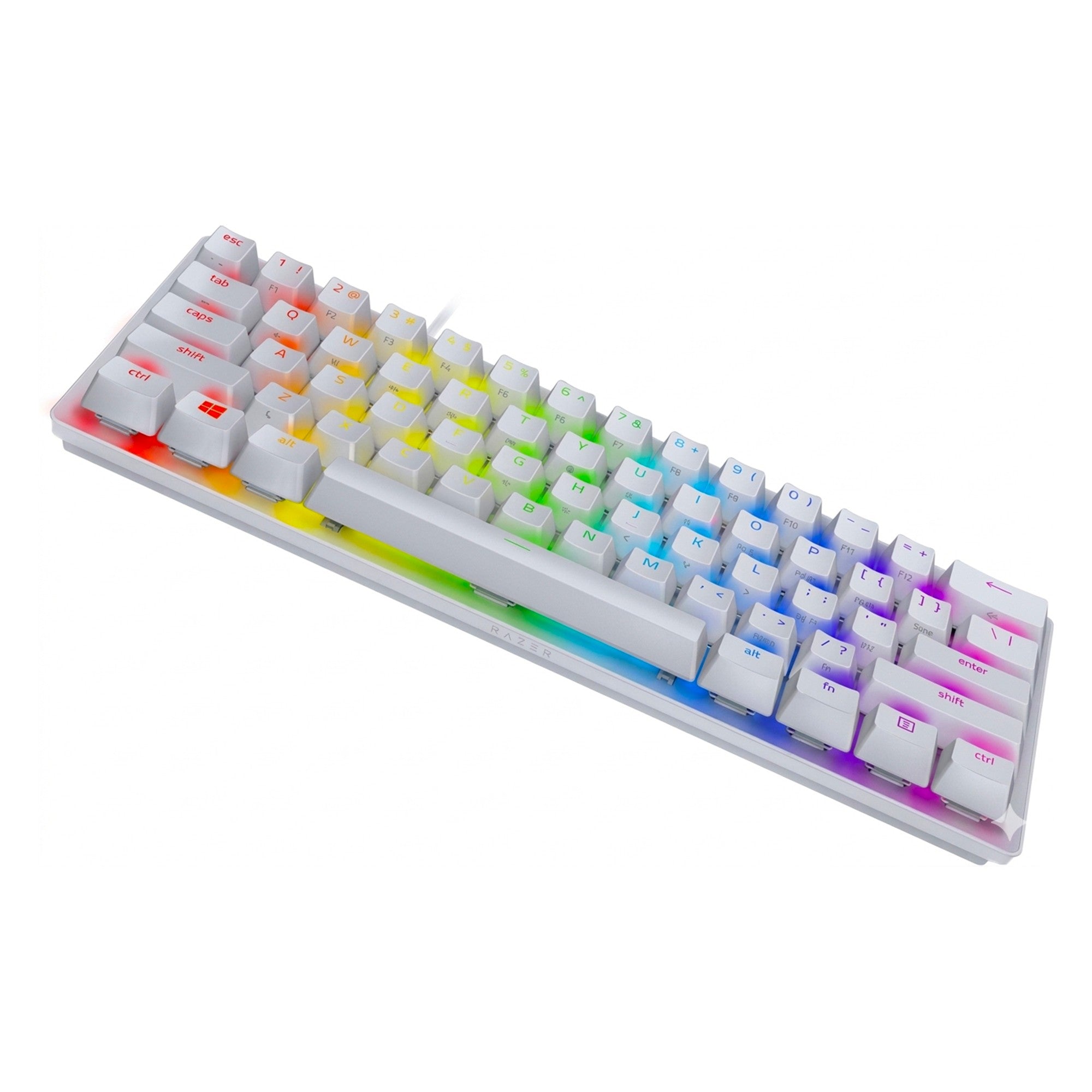 Razer Huntsman Mini 60% Optical Gaming Keyboard with Purple Switch -Mercury White