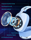 ONIKUMA B2 Wireless Headset Three Mode, Bluetooth + 2.4g Wireless + Wired Lightweight E-Sports Gaming Headphone Suitable for PC, PS4, PS5, Smart Phone, Mac - White