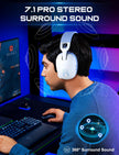 ONIKUMA B2 Wireless Headset Three Mode, Bluetooth + 2.4g Wireless + Wired Lightweight E-Sports Gaming Headphone Suitable for PC, PS4, PS5, Smart Phone, Mac - White