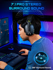 ONIKUMA B2 Wireless Headset Three Mode, Bluetooth + 2.4g Wireless + Wired Lightweight E-Sports Gaming Headphone Suitable for PC, PS4, PS5, Smart Phone, Mac - Black
