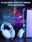 ONIKUMA B2 Wireless Headset Three Mode, Bluetooth + 2.4g Wireless + Wired Lightweight E-Sports Gaming Headphone Suitable for PC, PS4, PS5, Smart Phone, Mac - White