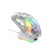 ATTACK SHARK X2 Pro Wireless Gaming Mouse with Charging Dock, Silent Bluetooth Mouse (Tri-Mode BT5.0/2.4G/Wired), RGB Ergonomic Mouse 4000DPI, Transparent Case, PC/Mac/Tablet - White