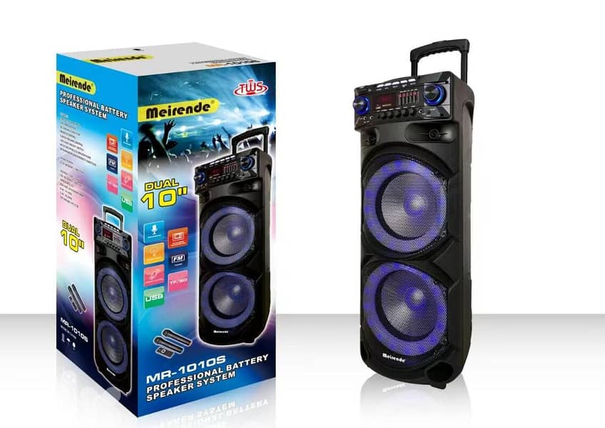 MEIRENDE MR-1010S DOUBLE 10inch professional Bluetooth Speaker with dual microphones