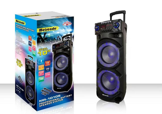 MEIRENDE MR-1010S DOUBLE 10inch professional Bluetooth Speaker with dual microphones