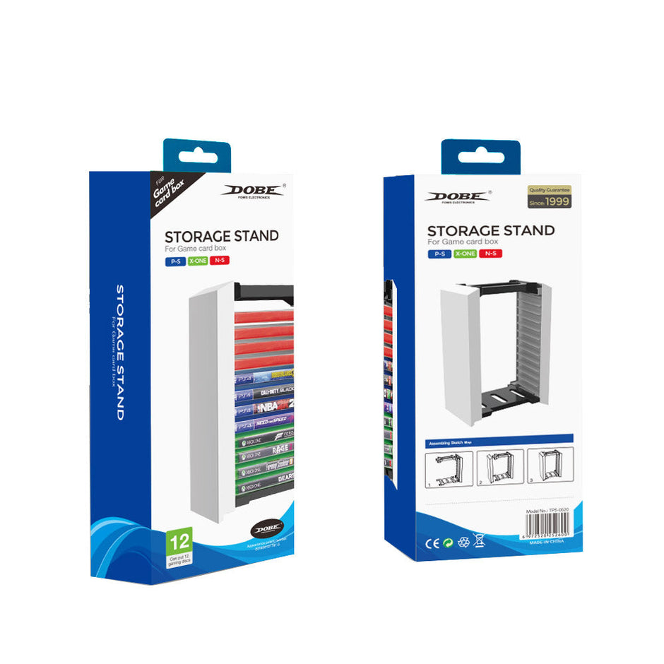 Dobe Game Disc Storage Stand For pS5, PS4, Xbox & Nintendo Games - Black/White