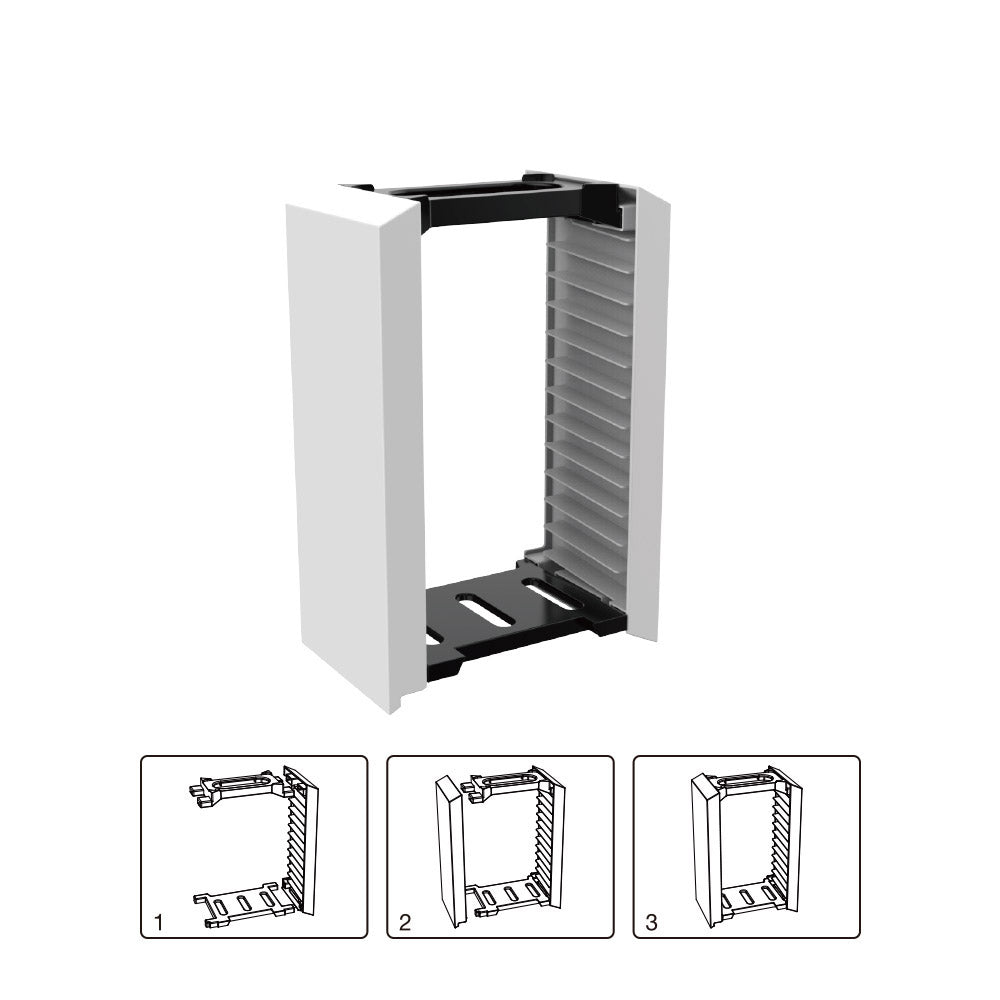 Dobe Game Disc Storage Stand For pS5, PS4, Xbox & Nintendo Games - Black/White
