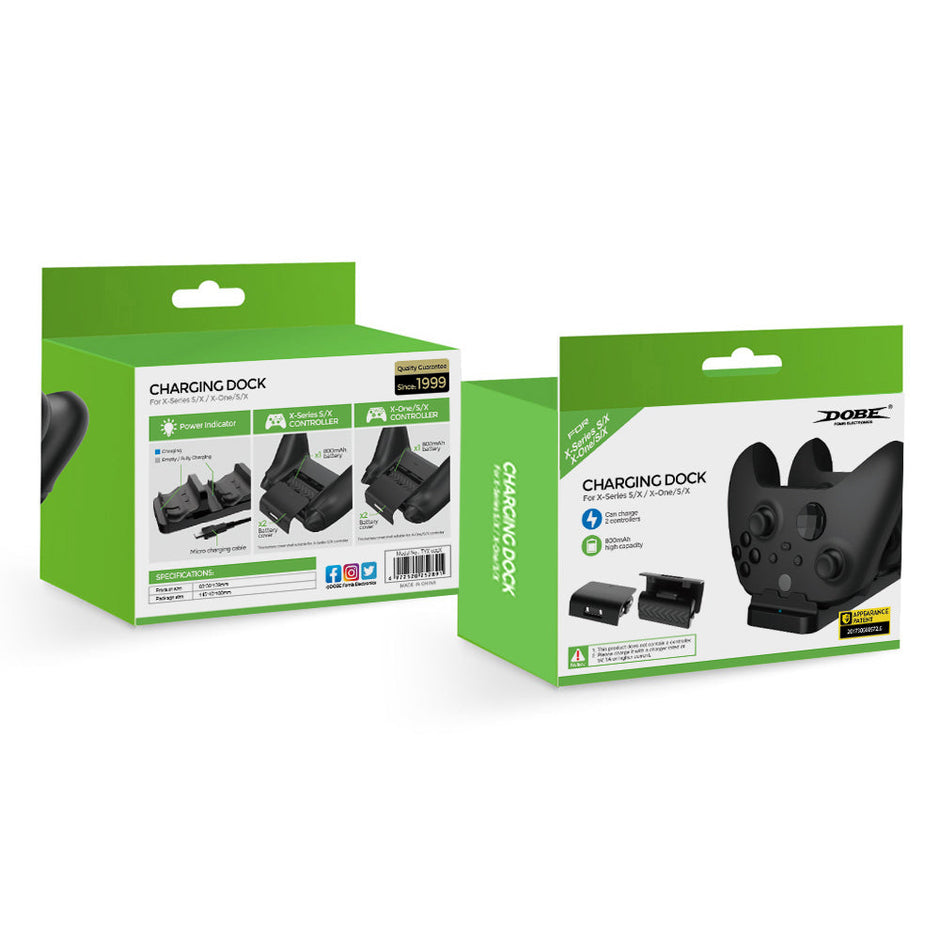Dobe Dual Charging Station With Two Rechargable Batteries For Xbox Series X|S And One Controllers