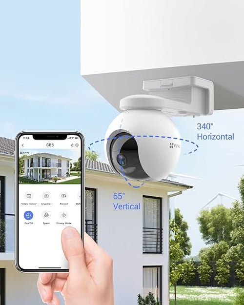 EZVIZ CB8 Smart Ai Home Battery Camera with Solar Panel QHD resolution