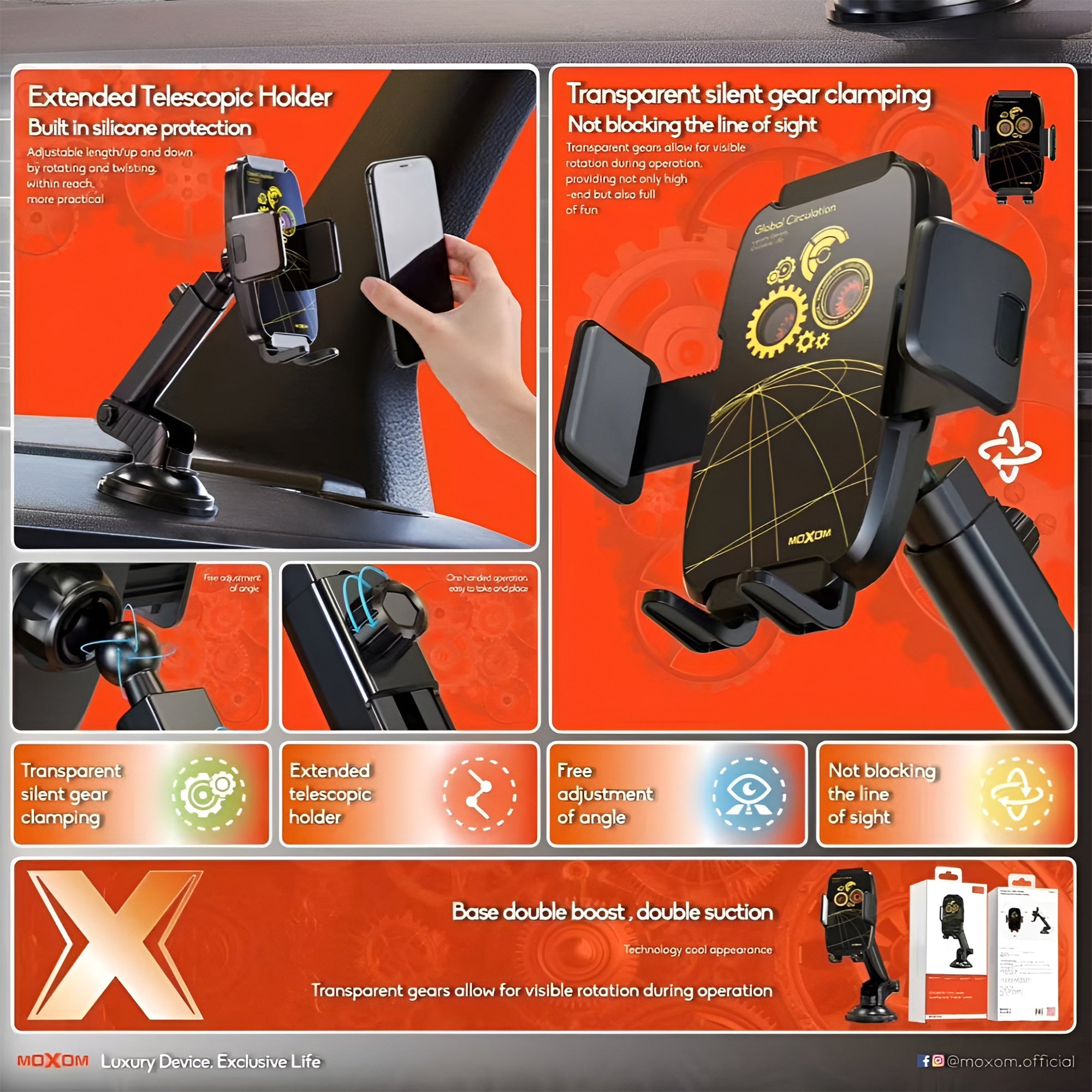 MOXOM Creative Punk Style Dashboard Phone Holder