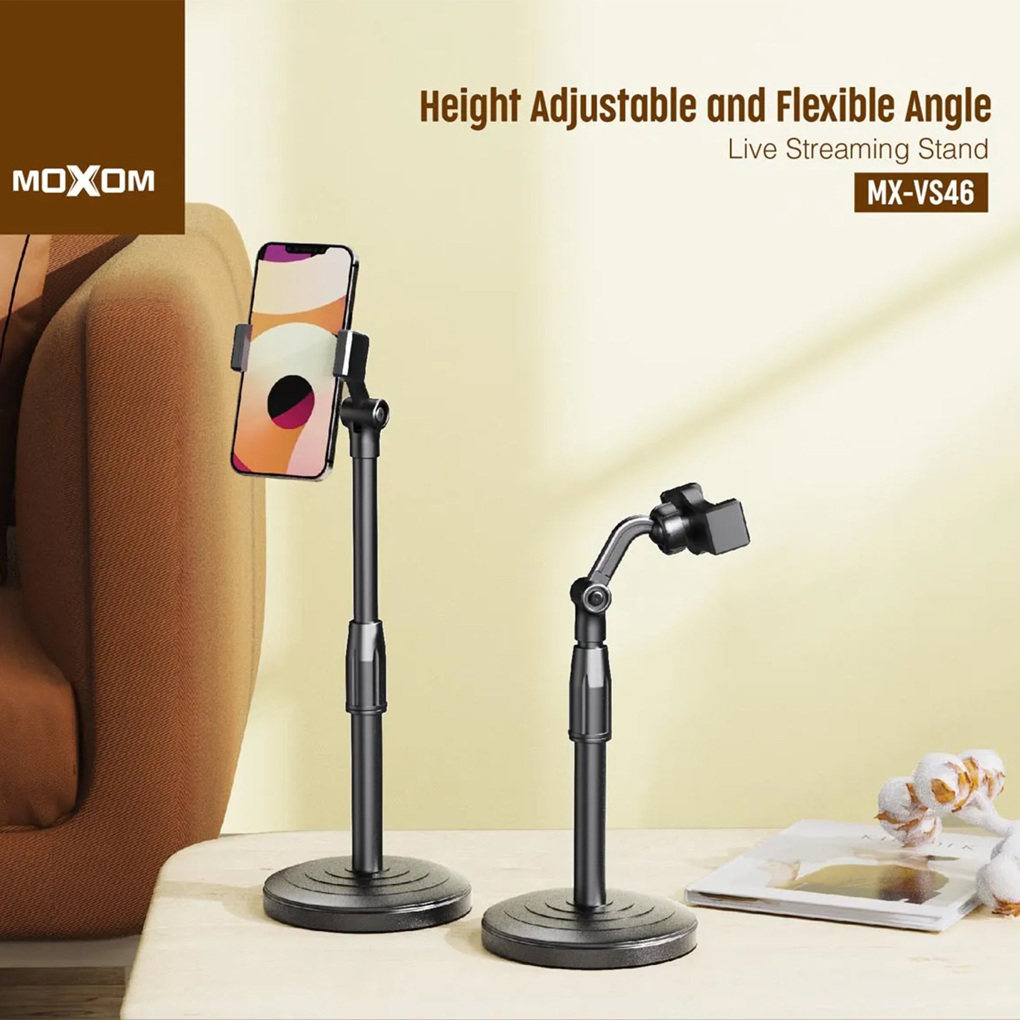 MOXOM Phone Desk Stand for Livestreaming