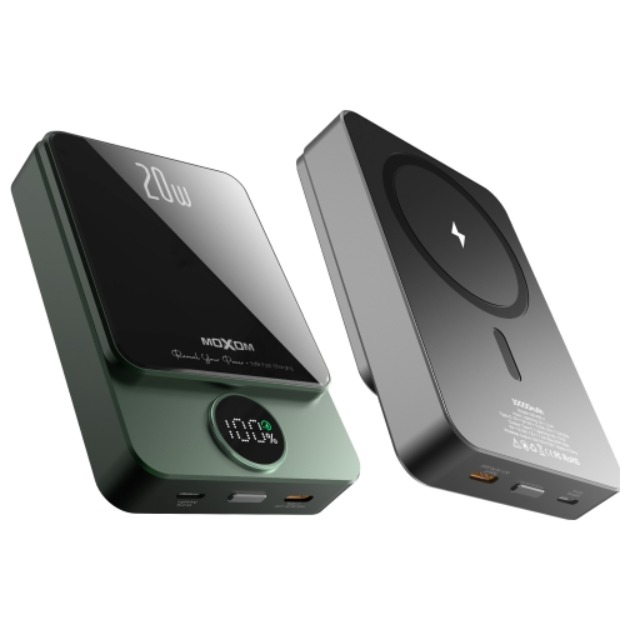 MOXOM 10000mAh PD20W+ Wireless 15W Magnetic and Wired Charging Power Bank