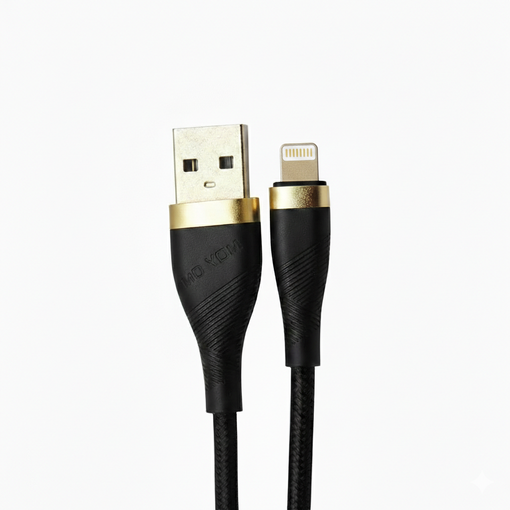 MOXOM 2M True Gold Plated Data Cable - Black