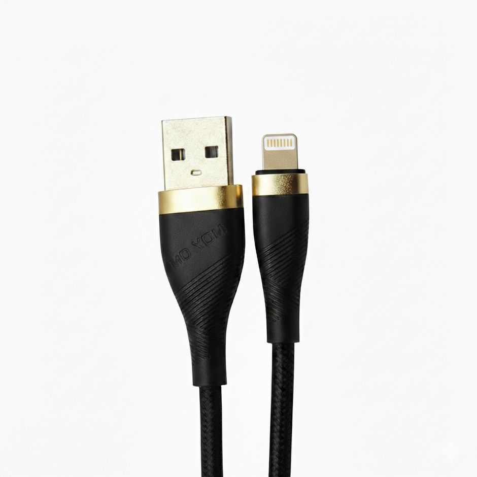 MOXOM 2M True Gold Plated Data Cable - Black