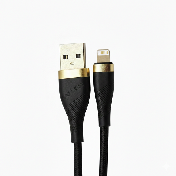 MOXOM 2M True Gold Plated Data Cable - Black