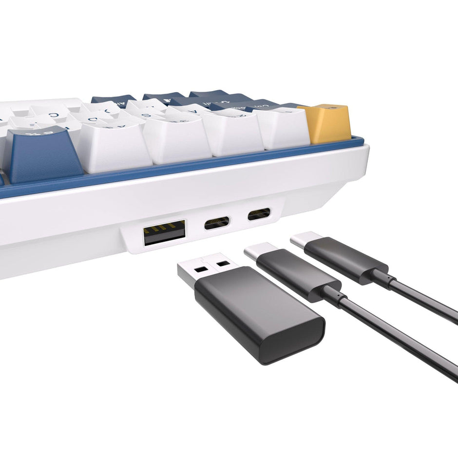 Royal Kludge RK61 Plus Triple Mode RGB 61-Keys Hot-Swappable Mechanical Keyboard Klein Blue Color