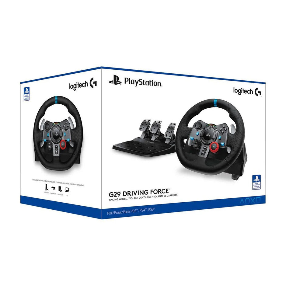 Logitech G29 Driving Force Racing Wheel and Pedals for PS5, PS4, PC
