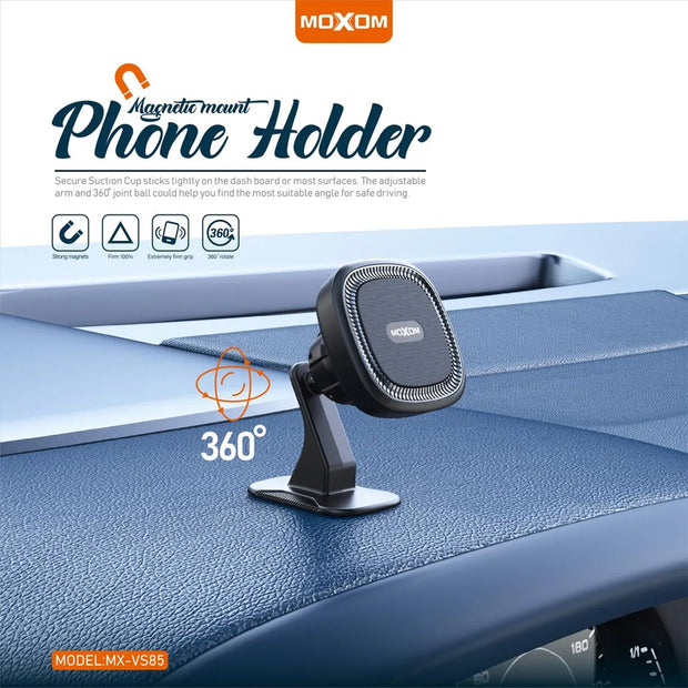 MOXOM Magnetic Mount Phone Holder for Car Dashboard or Windscreen