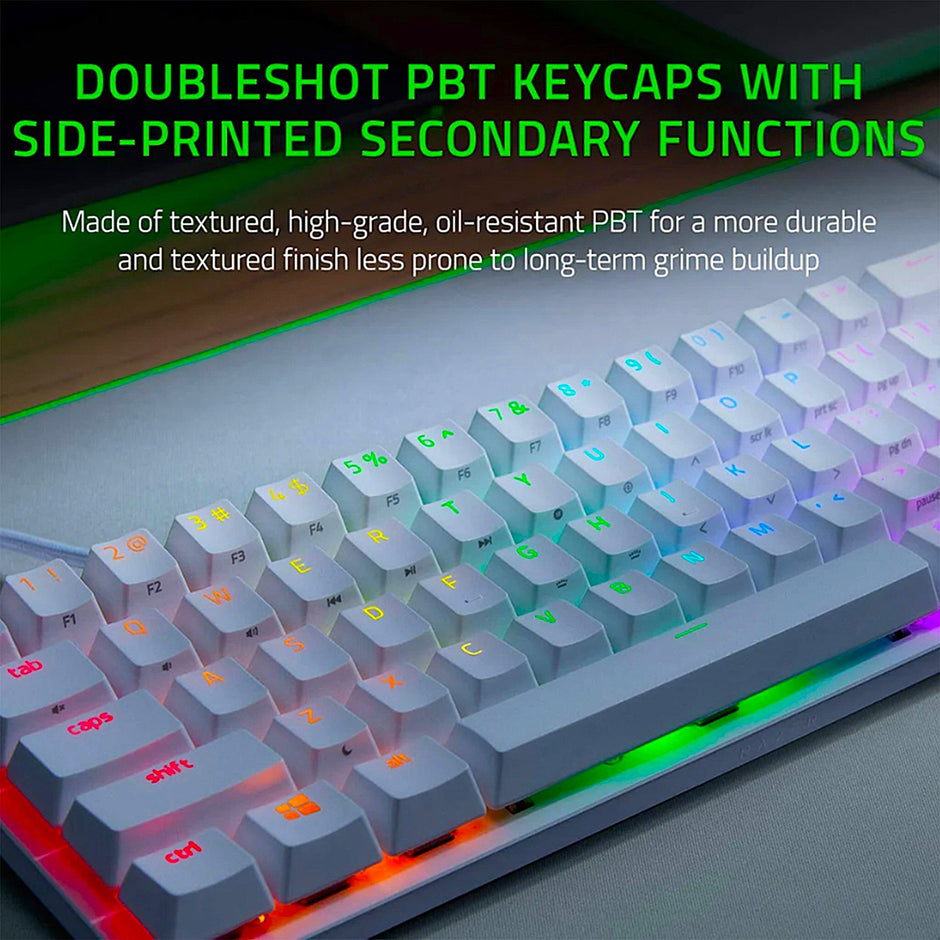 Razer Huntsman Mini 60% Optical Gaming Keyboard with Purple Switch -Mercury White