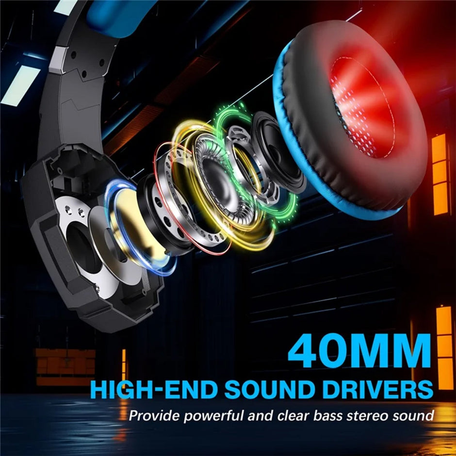 KOTION EACH G9000 Pro LED Light Gaming Headset Wired Over-Ear PC Headphone with Microphone - Blue