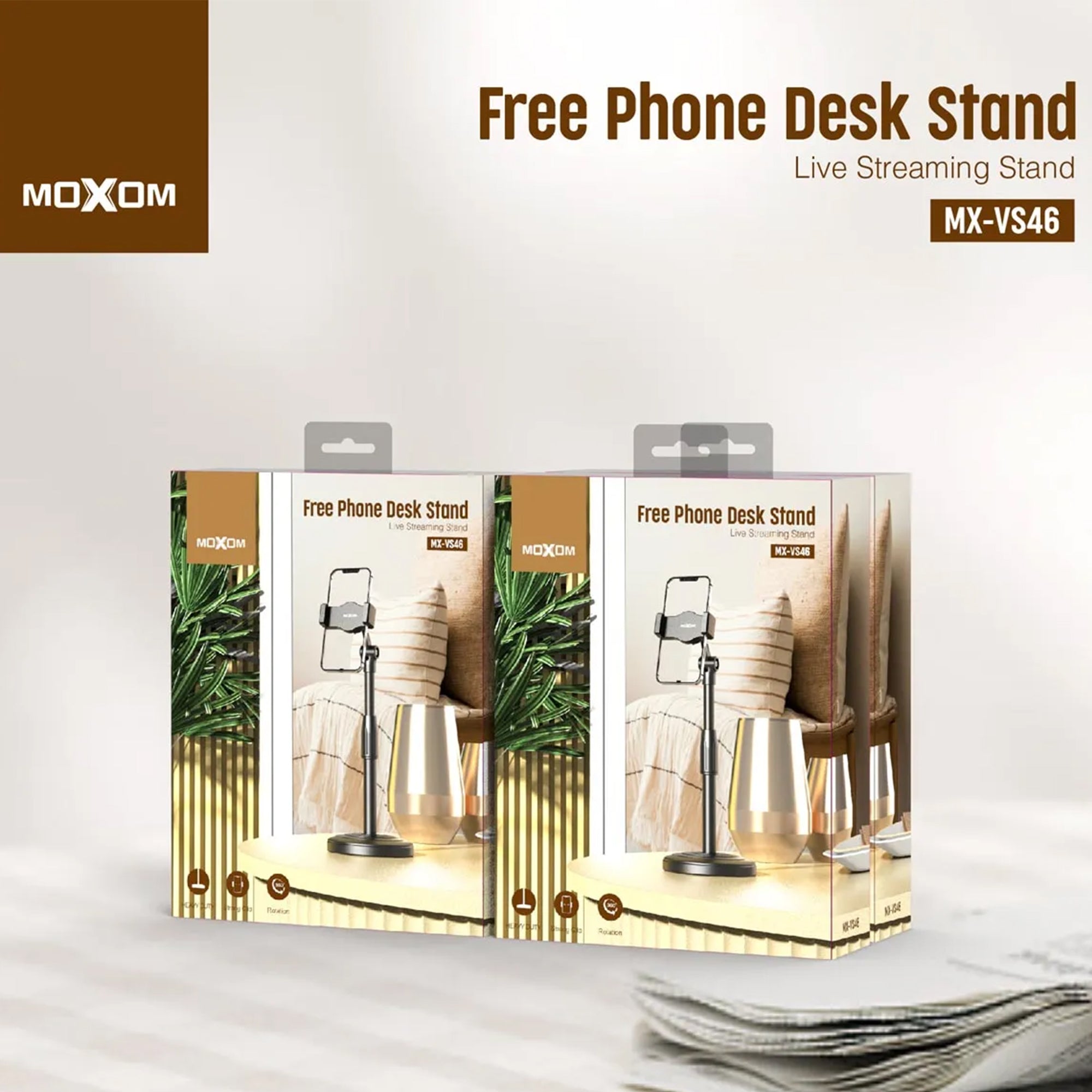 MOXOM Phone Desk Stand for Livestreaming