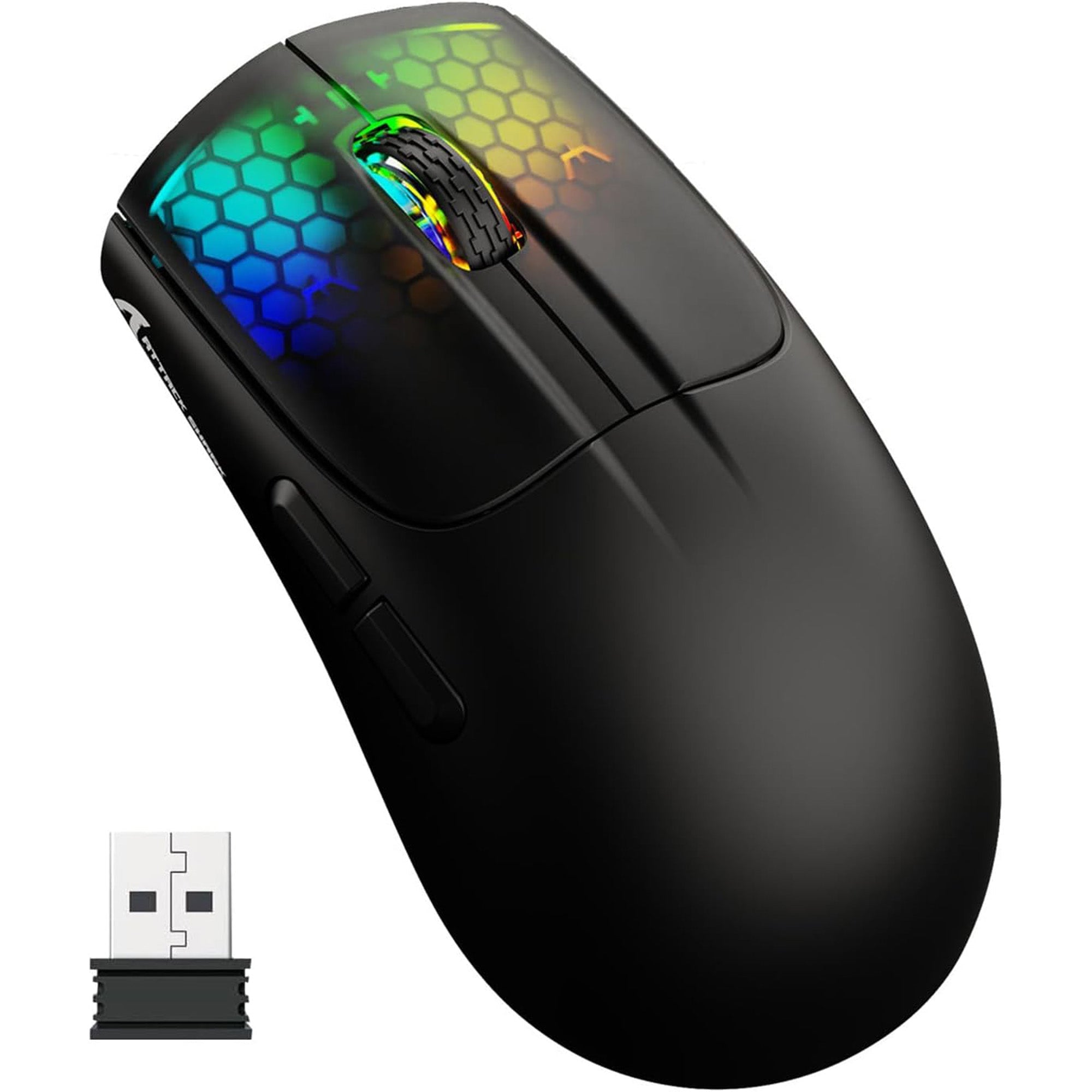 Attack Shark X5 RGB Weightless Mouse Tri-Mode Wired/2.4G/BT5.0, PAW3312 PixArt Optical Sensor, up to 4000DPI, with Long Battery Life for Office/Game