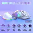 ATTACK SHARK X2 Pro Wireless Gaming Mouse with Charging Dock, Silent Bluetooth Mouse (Tri-Mode BT5.0/2.4G/Wired), RGB Ergonomic Mouse 4000DPI, Transparent Case, PC/Mac/Tablet - White