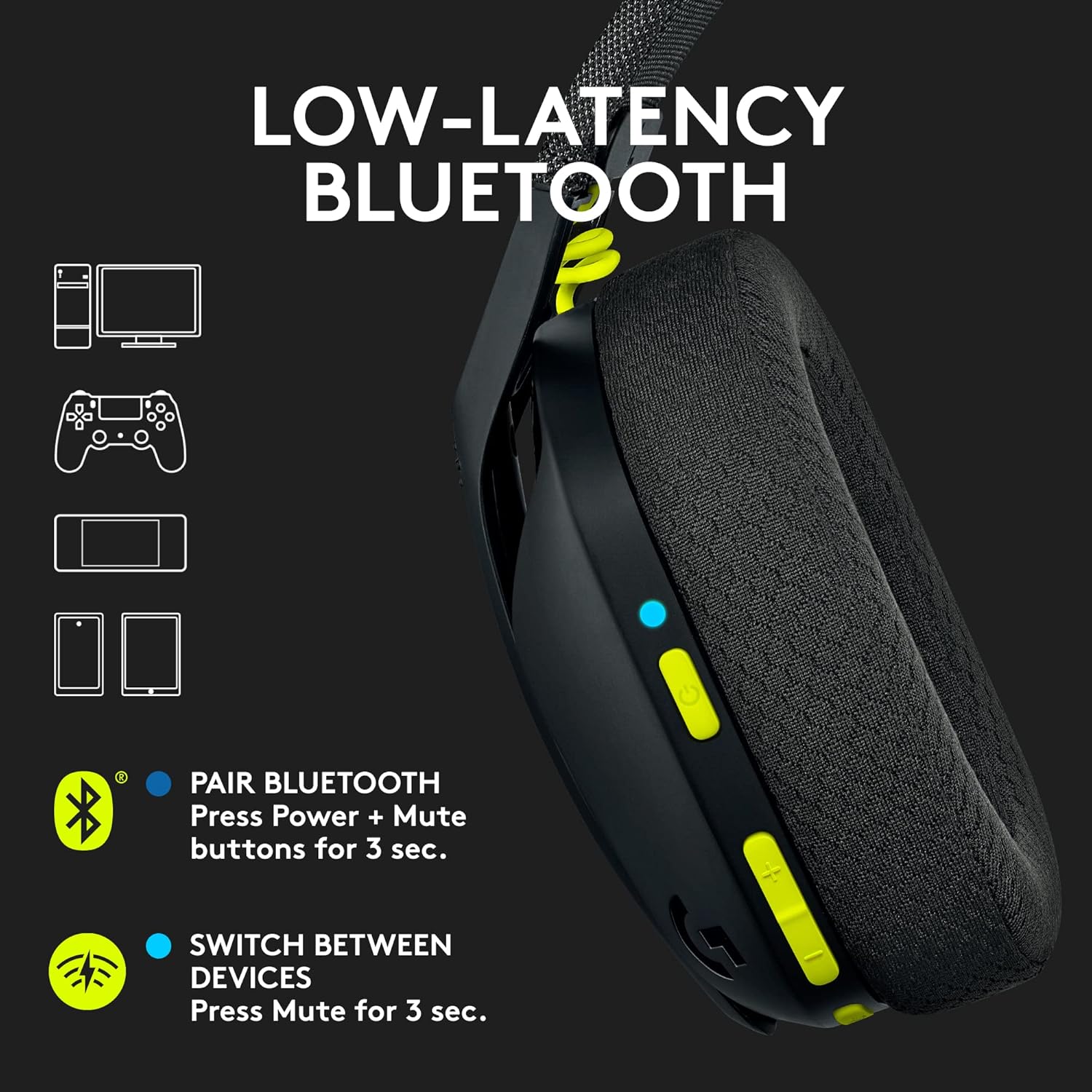 Logitech G435 Lightspeed & Bluetooth Wireless Gaming Headset