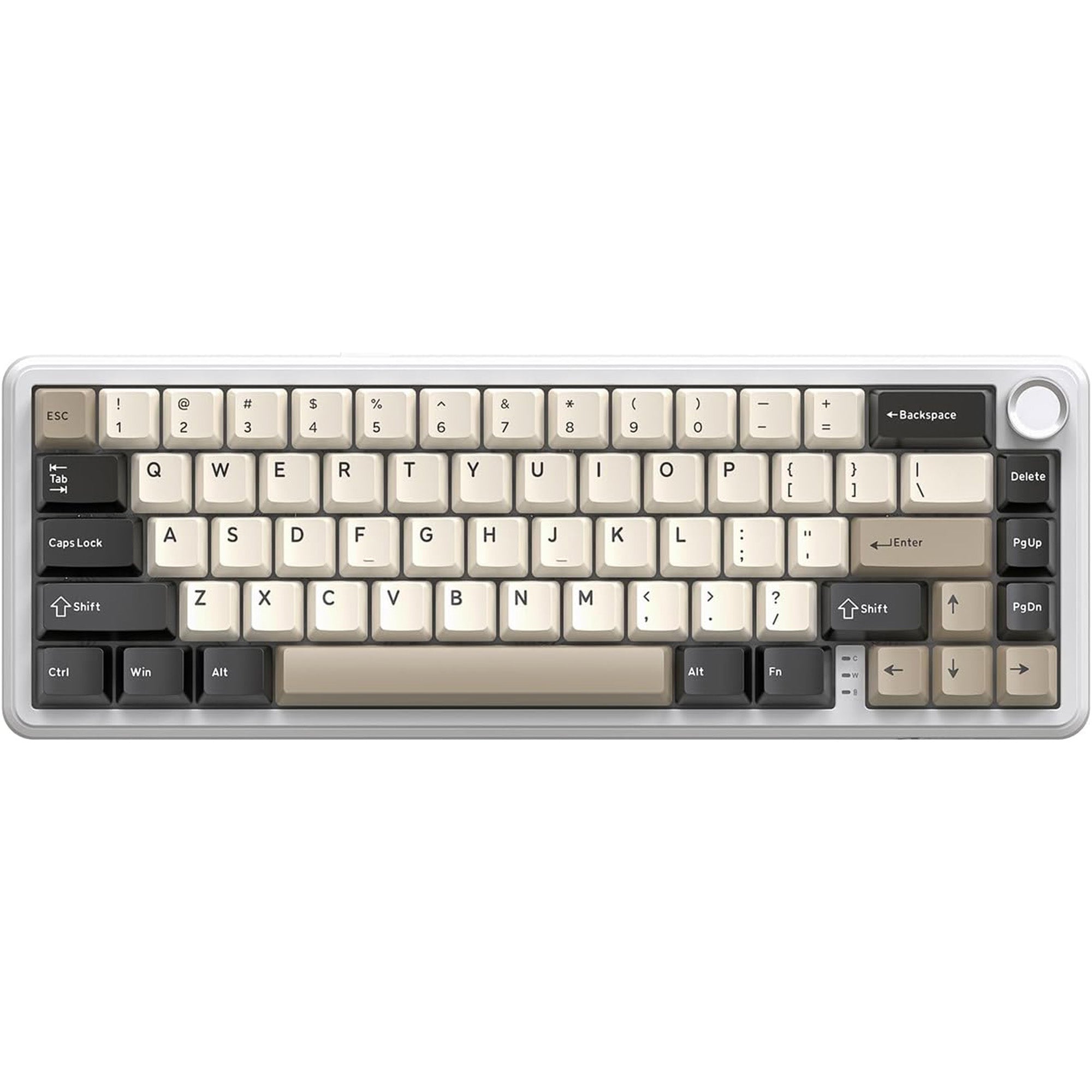 Attack Shark X66 Wireless Mechanical Keyboard with Side Printed PBT Keycaps 60% Wireless Gasket Mechanical Keyboard and Custom Linear Strawberry Switches - Cheese White