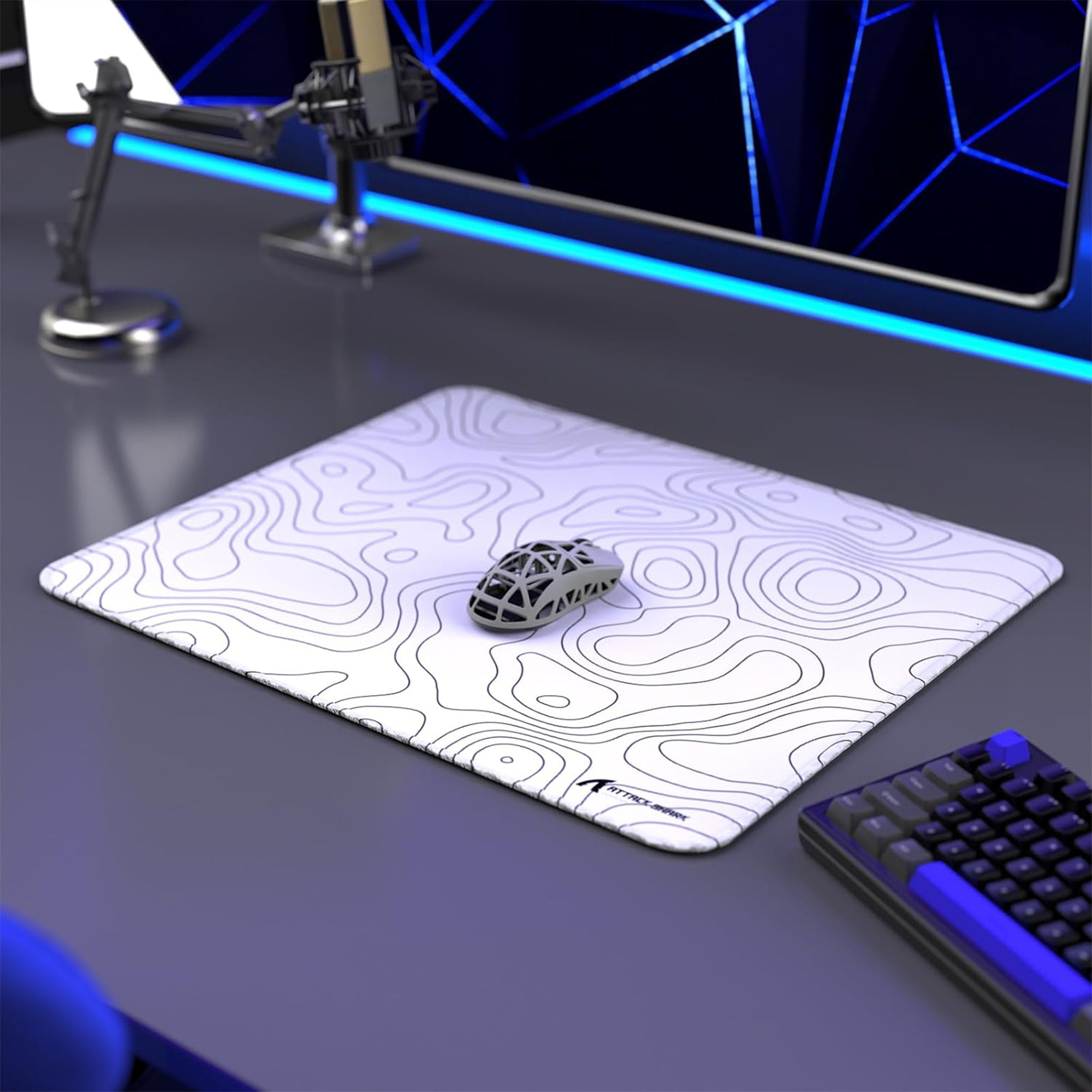 Attack Shark CM02 eSport Gaming Mouse Pad - White with Contour Line