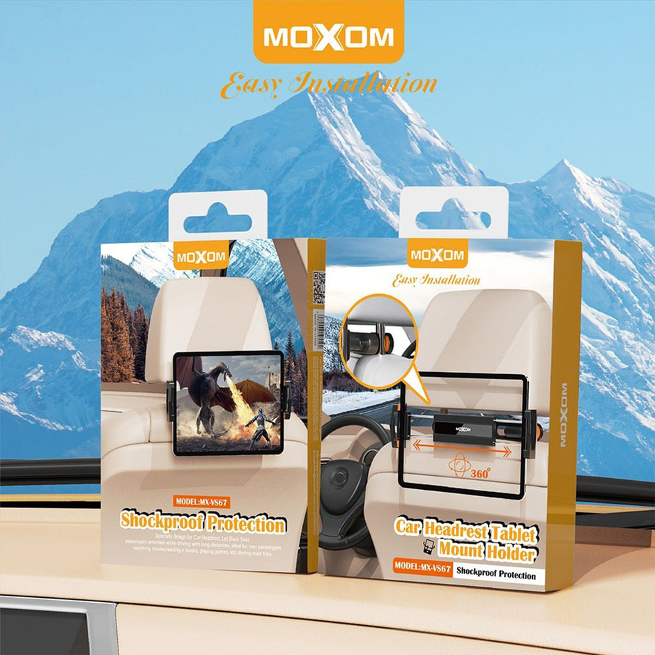 MOXOM Tablet Mount Holder for Car Headrest with Shockproof Protection