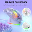 ATTACK SHARK X2 Pro Wireless Gaming Mouse with Charging Dock, Silent Bluetooth Mouse (Tri-Mode BT5.0/2.4G/Wired), RGB Ergonomic Mouse 4000DPI, Transparent Case, PC/Mac/Tablet - White