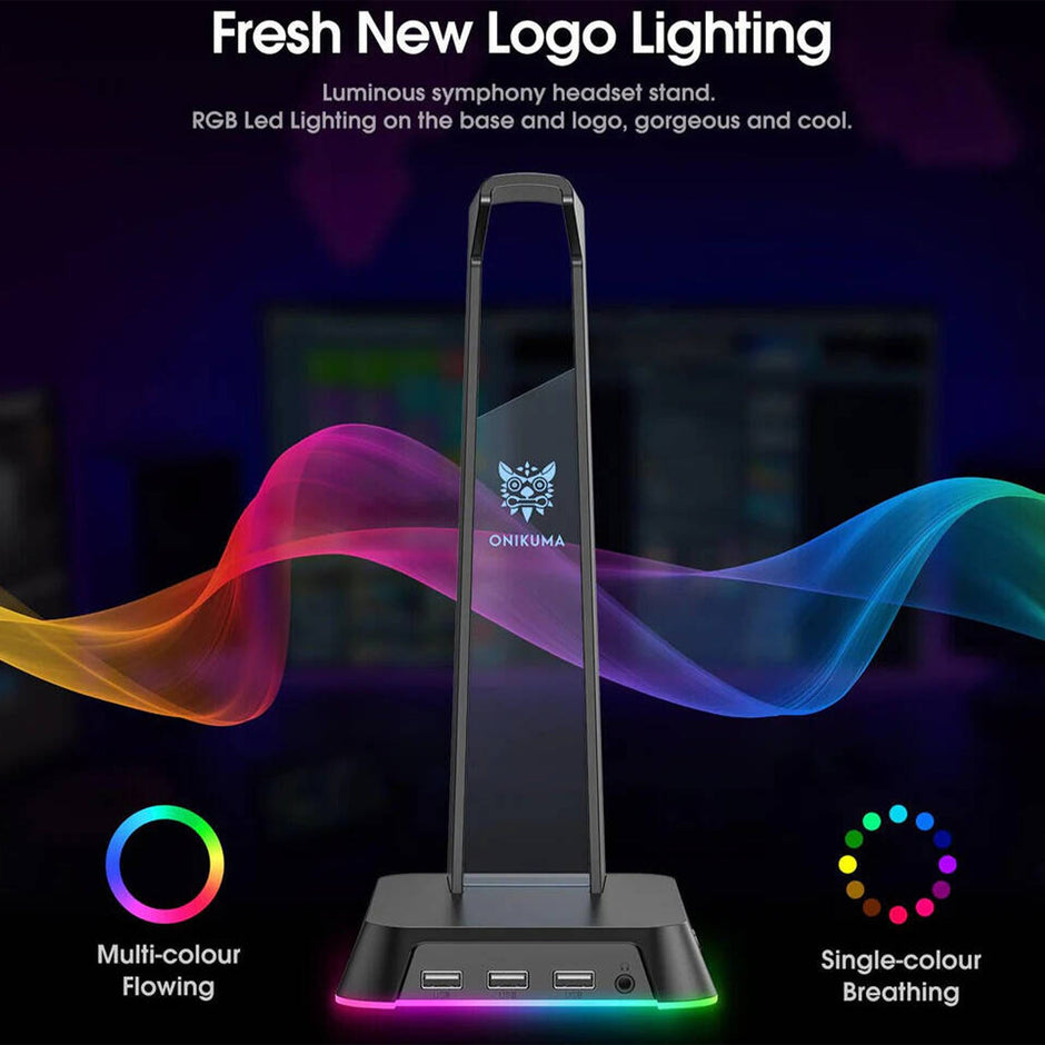 Onikuma ST-2 RGB USB Hub Headset Stand