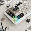 Attack Shark X66 Wireless Mechanical Keyboard with Side Printed PBT Keycaps 60% Wireless Gasket Mechanical Keyboard and Custom Linear Strawberry Switches - Cheese White