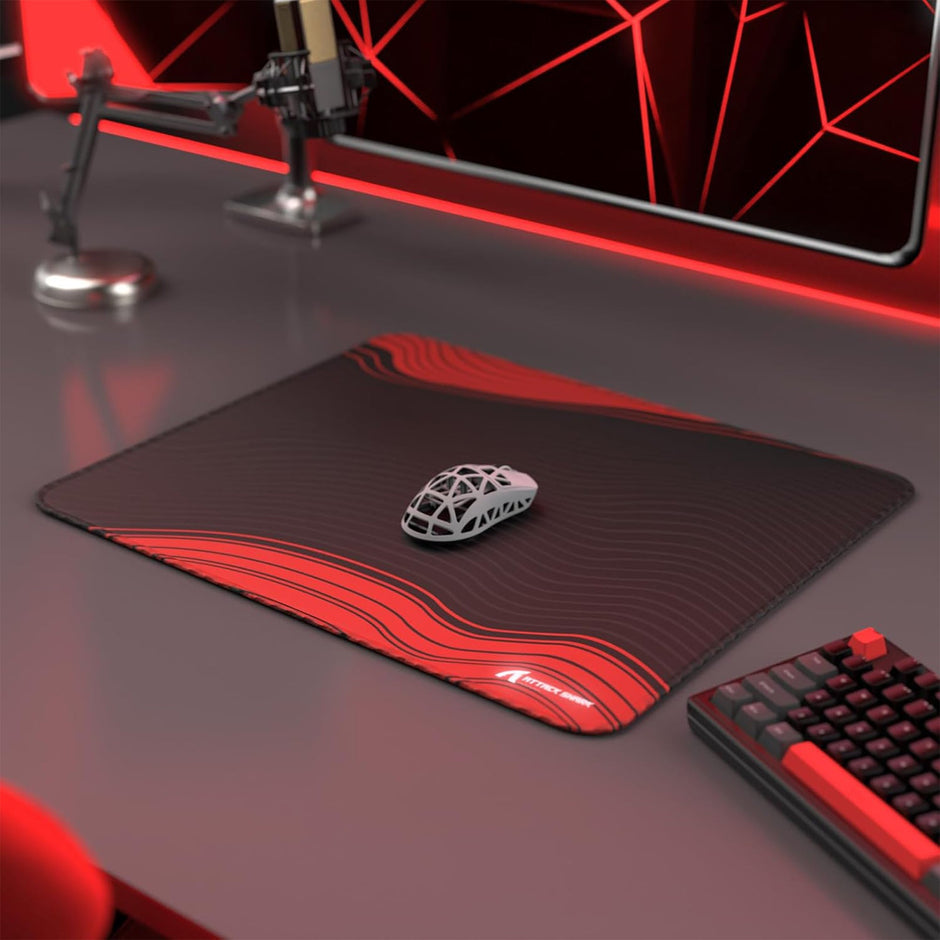 Attack Shark CM02 eSport Gaming Mouse Pad - Black/Red with Contour Line