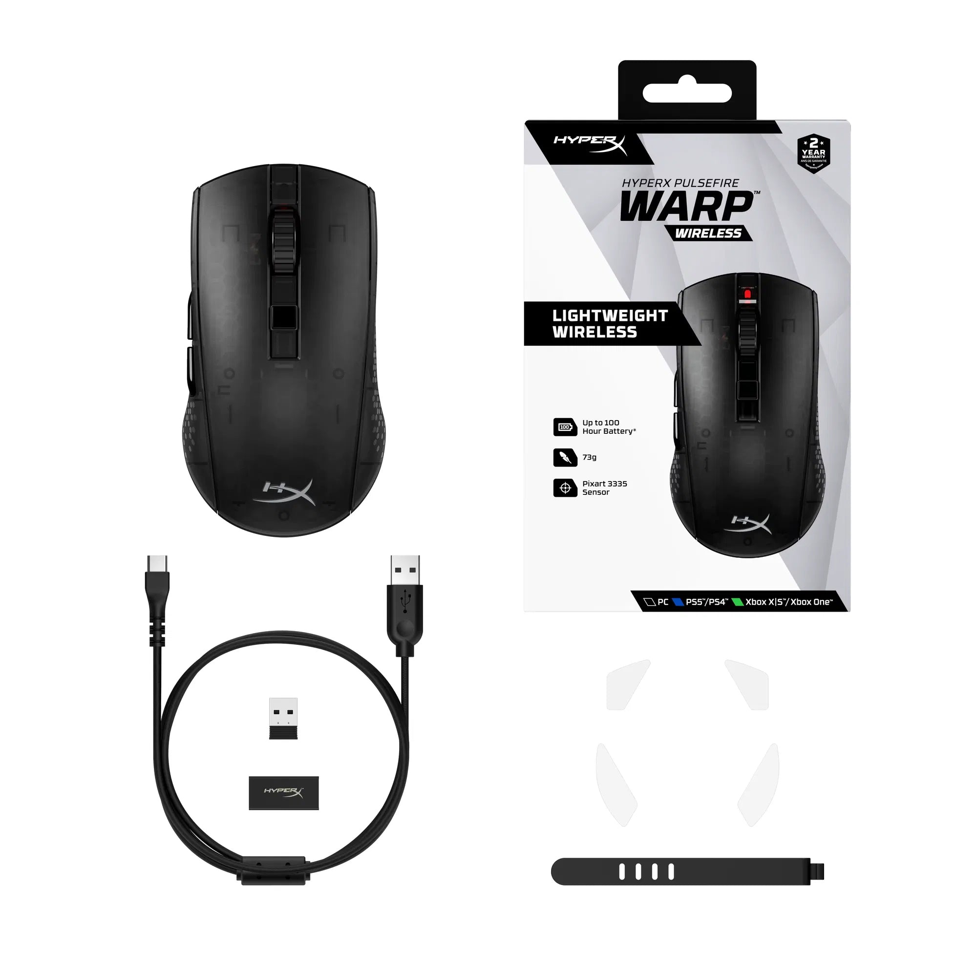 HyperX Pulsefire Warp Wireless Gaming Mouse - Black