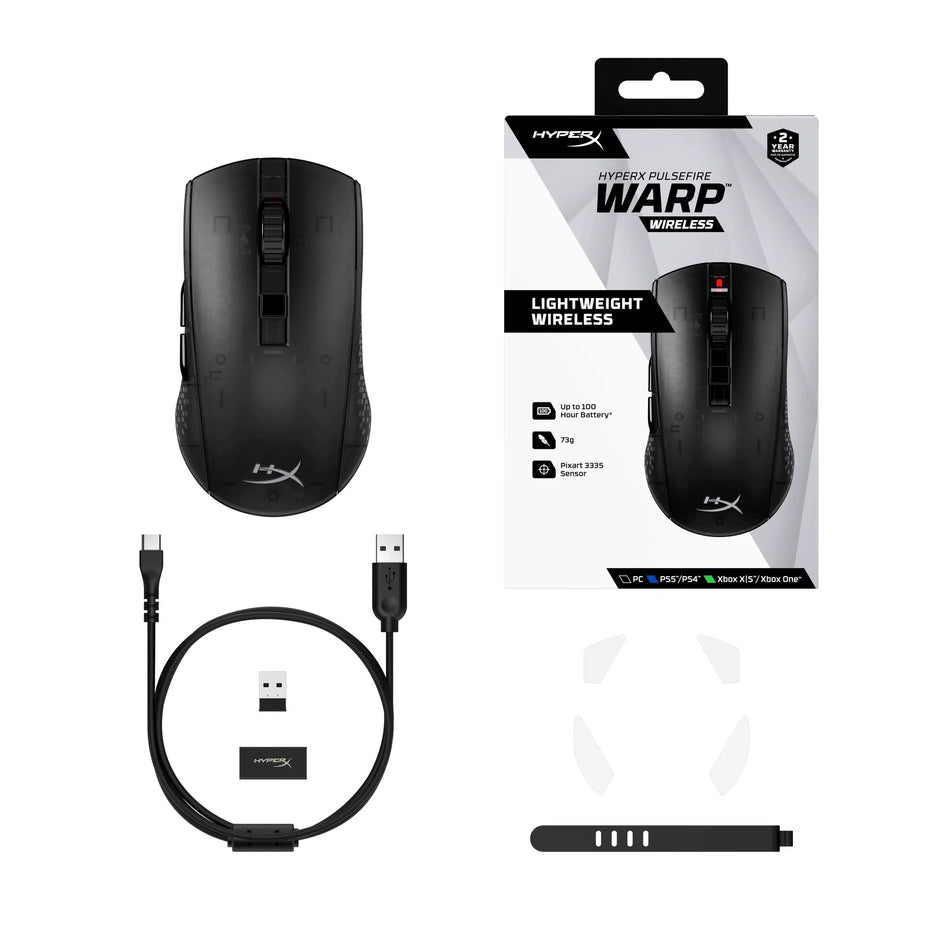 HyperX Pulsefire Warp Wireless Gaming Mouse - Black