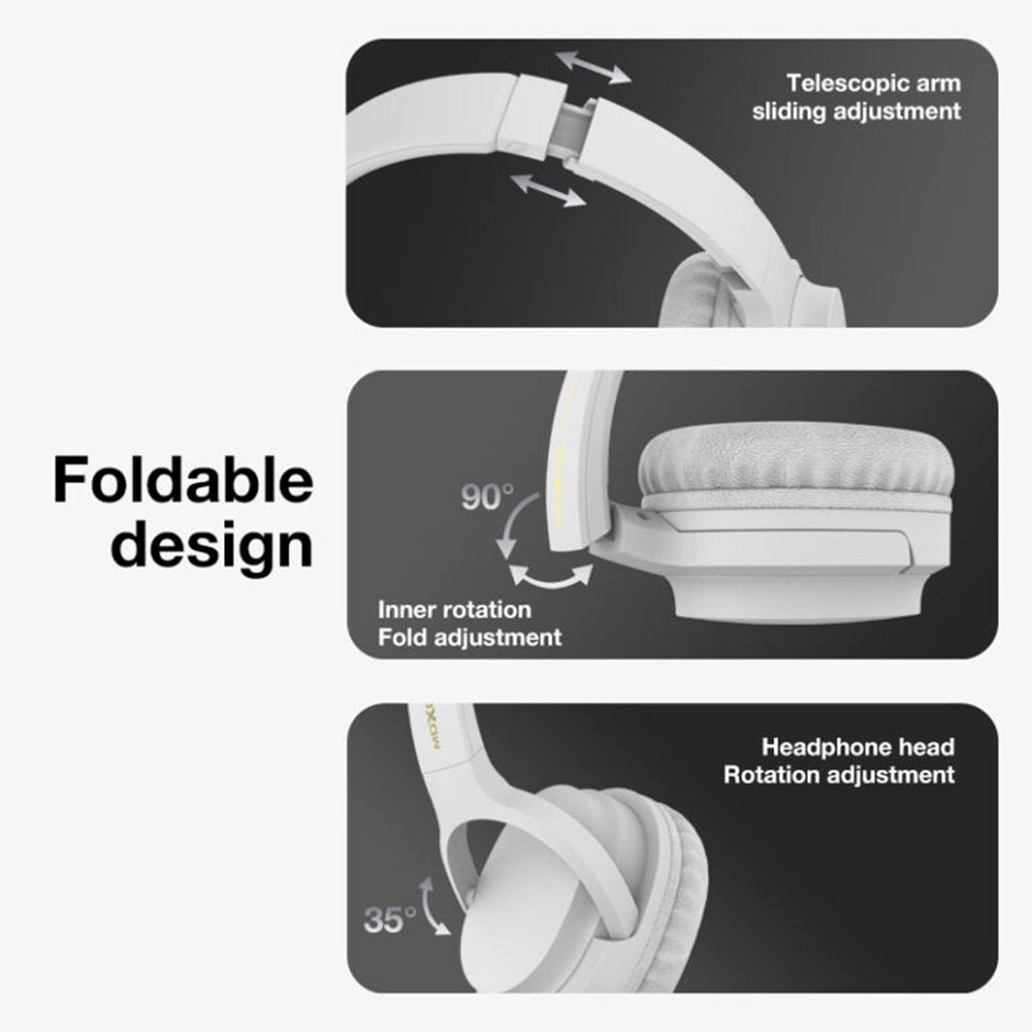 MOXOM BASS MX-WL06 Wireless and Wired On Ear Headphones - 5 Hours Playtime, 300 Hours Standby Time, Quick Rechargeable Battery