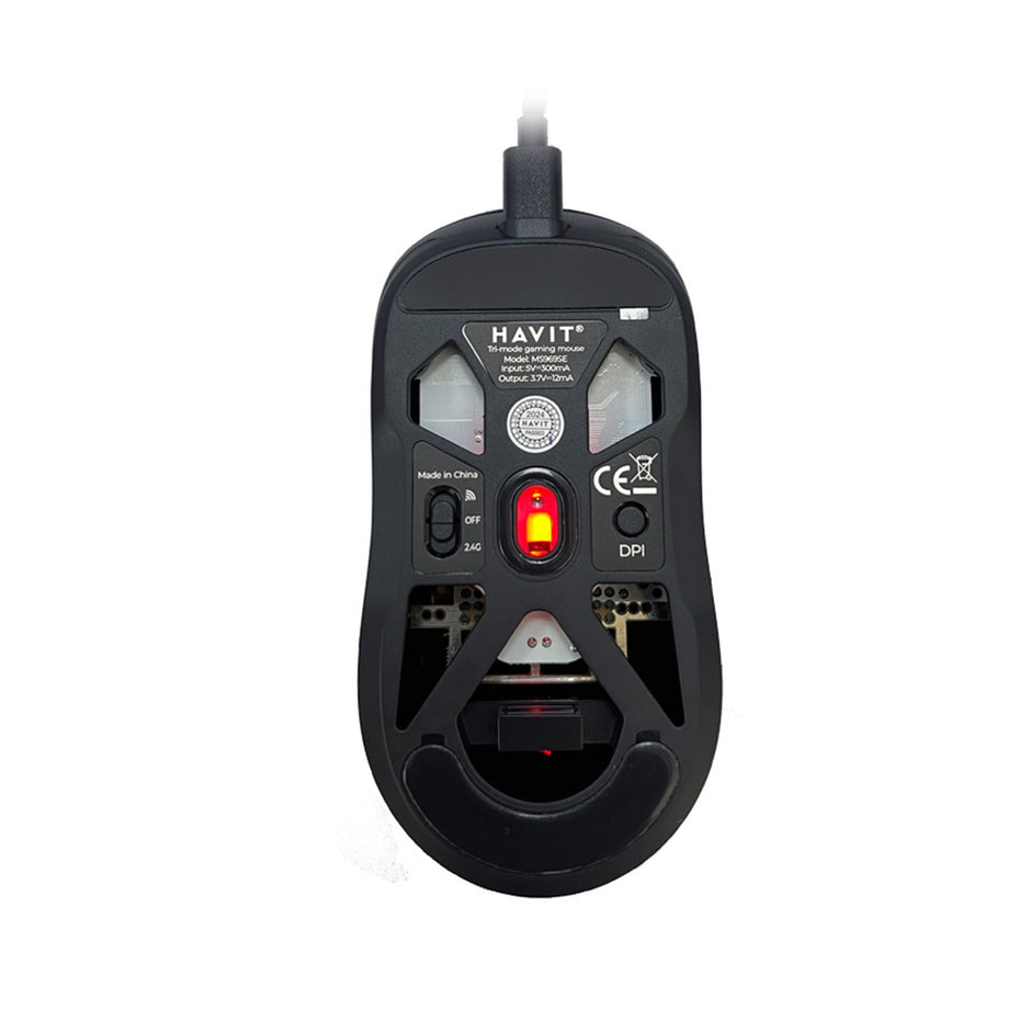 Havit GameNote MS969SE Wireless Gaming Mouse - Triple Mode Wireless 2.4G/Bluetooth/Wired - Black