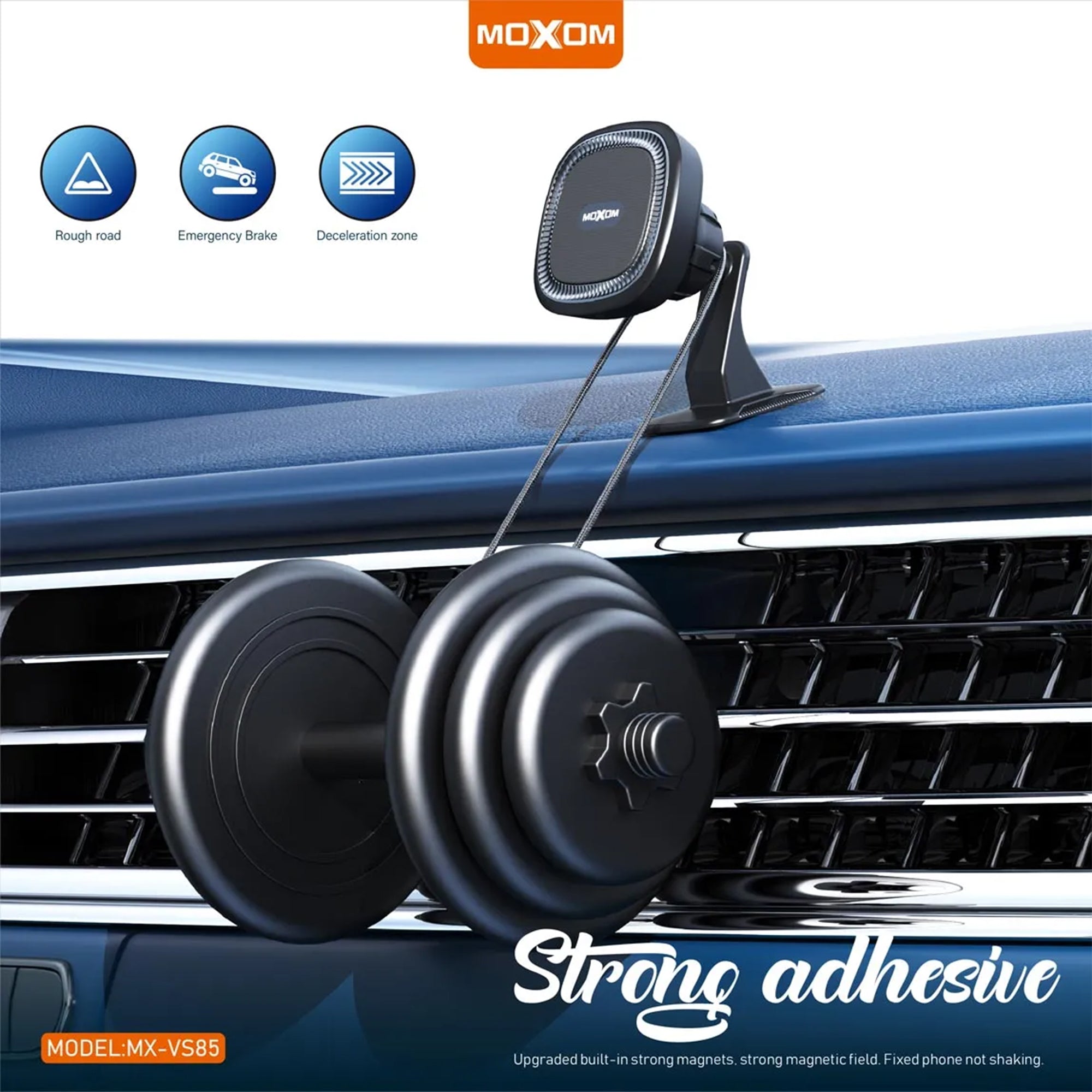 MOXOM Magnetic Mount Phone Holder for Car Dashboard or Windscreen