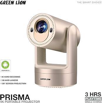 Green Lion Prisma 4K Portable Projector with 5200mAh Battery