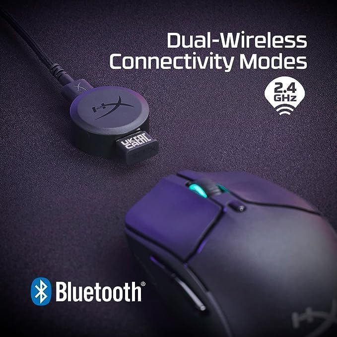 HyperX Pulsefire Haste 2 Wireless Gaming Mouse- Ultra Lightweight, 61g, 100 Hour Battery Life, Dual Wireless Connectivity, Precision Sensor - Black