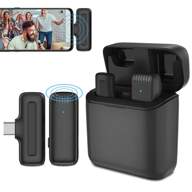 MOXOM Noise Reduction Type-C Wireless Microphone for Live Shows, Vlogs, and Interviews