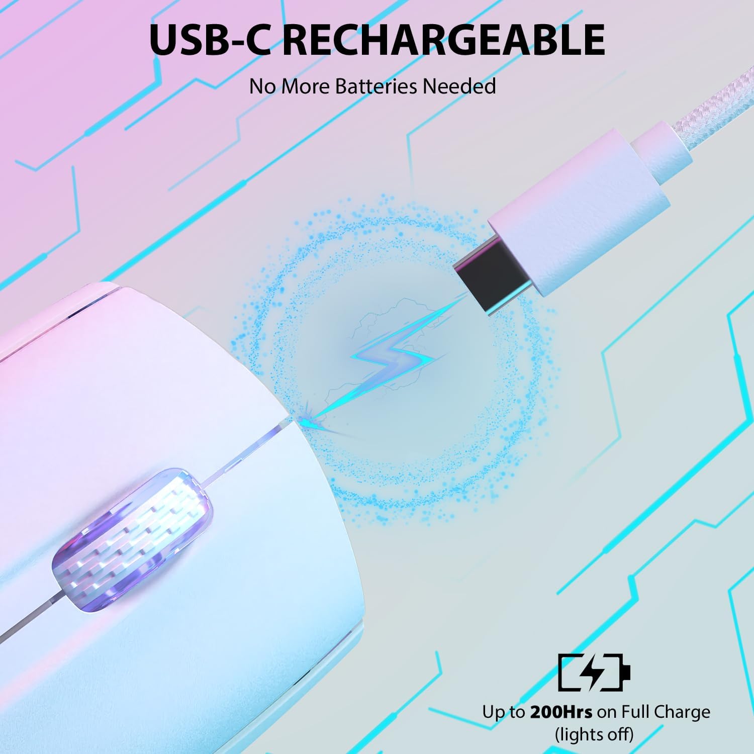 Attack Shark X5 RGB Weightless Mouse Tri-Mode Wired/2.4G/BT5.0, PAW3312 PixArt Optical Sensor, up to 4000DPI, with Long Battery Life for Office/Game