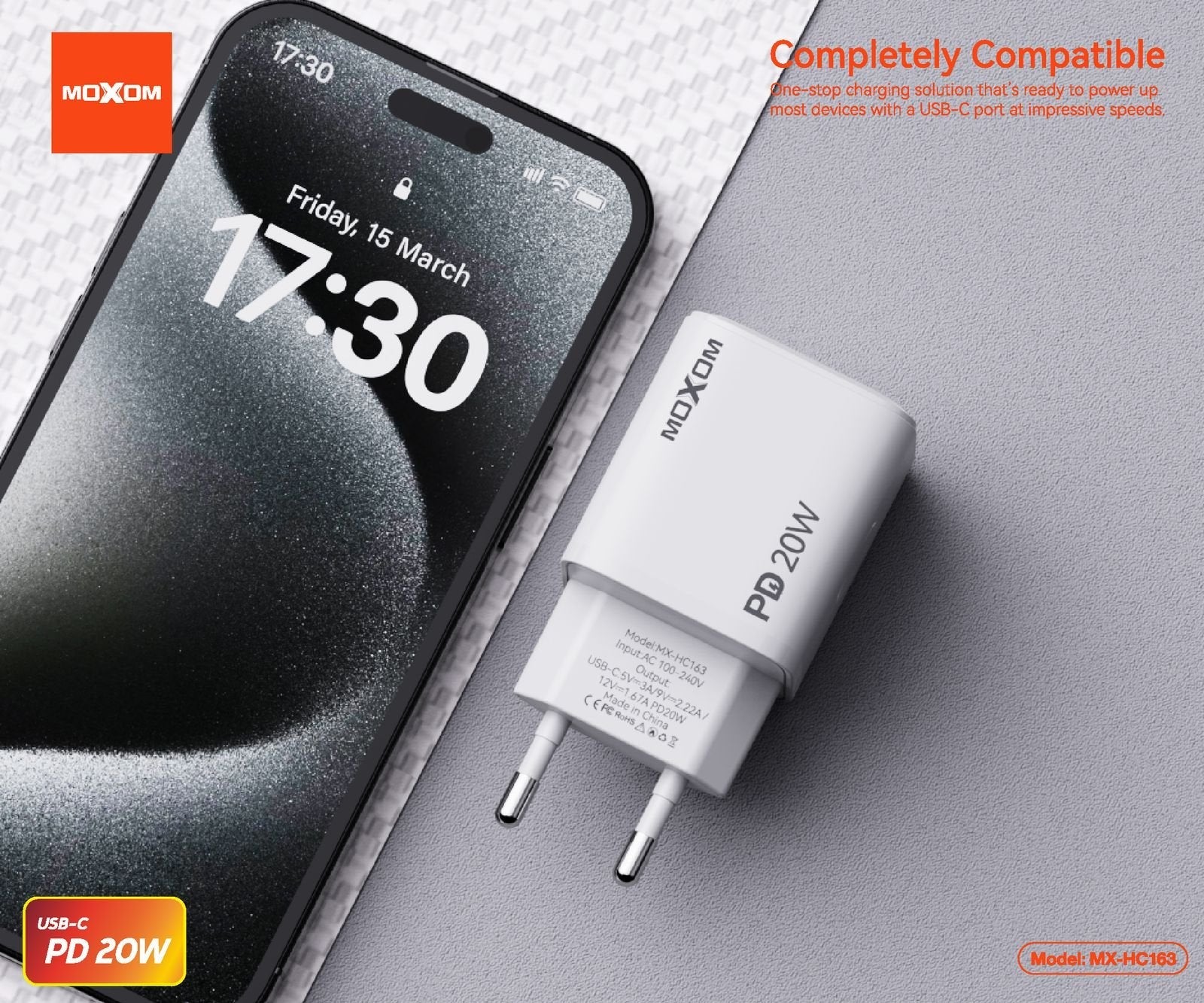 MOXOM PD20W USB-C Fast Charger