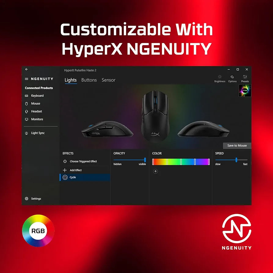 HyperX Pulsefire Haste 2 Wired Gaming Mouse - Black