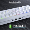 RK ROYAL KLUDGE RK68 | RK837 65%  Triple Mode Wireless Bluetooth5.1/2.4G/Wired, Hot Swappable Mechanical Gaming Keyboard, 68 Keys RGB - White