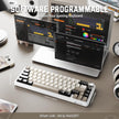 Attack Shark X66 Wireless Mechanical Keyboard with Side Printed PBT Keycaps 60% Wireless Gasket Mechanical Keyboard and Custom Linear Strawberry Switches - Cheese White