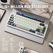 Attack Shark X66 Wireless Mechanical Keyboard with Side Printed PBT Keycaps 60% Wireless Gasket Mechanical Keyboard and Custom Linear Strawberry Switches - Cheese White