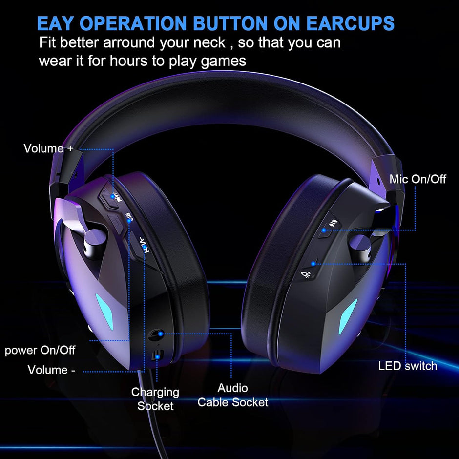 BL100 Pro Wireless Gaming Headset with Noise Cancelling Microphone, Triple Mode, 2.4G+ Bluetooth+ Wired  Gaming Headphones,  Suitable for PC, PS4, PS5, Smart Phone, Mac